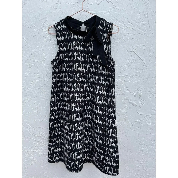 Karl Lagerfeld Womens Sleeveless Bowtie Detachable Collar A-Line Dress Black 6 - Picture 1 of 10